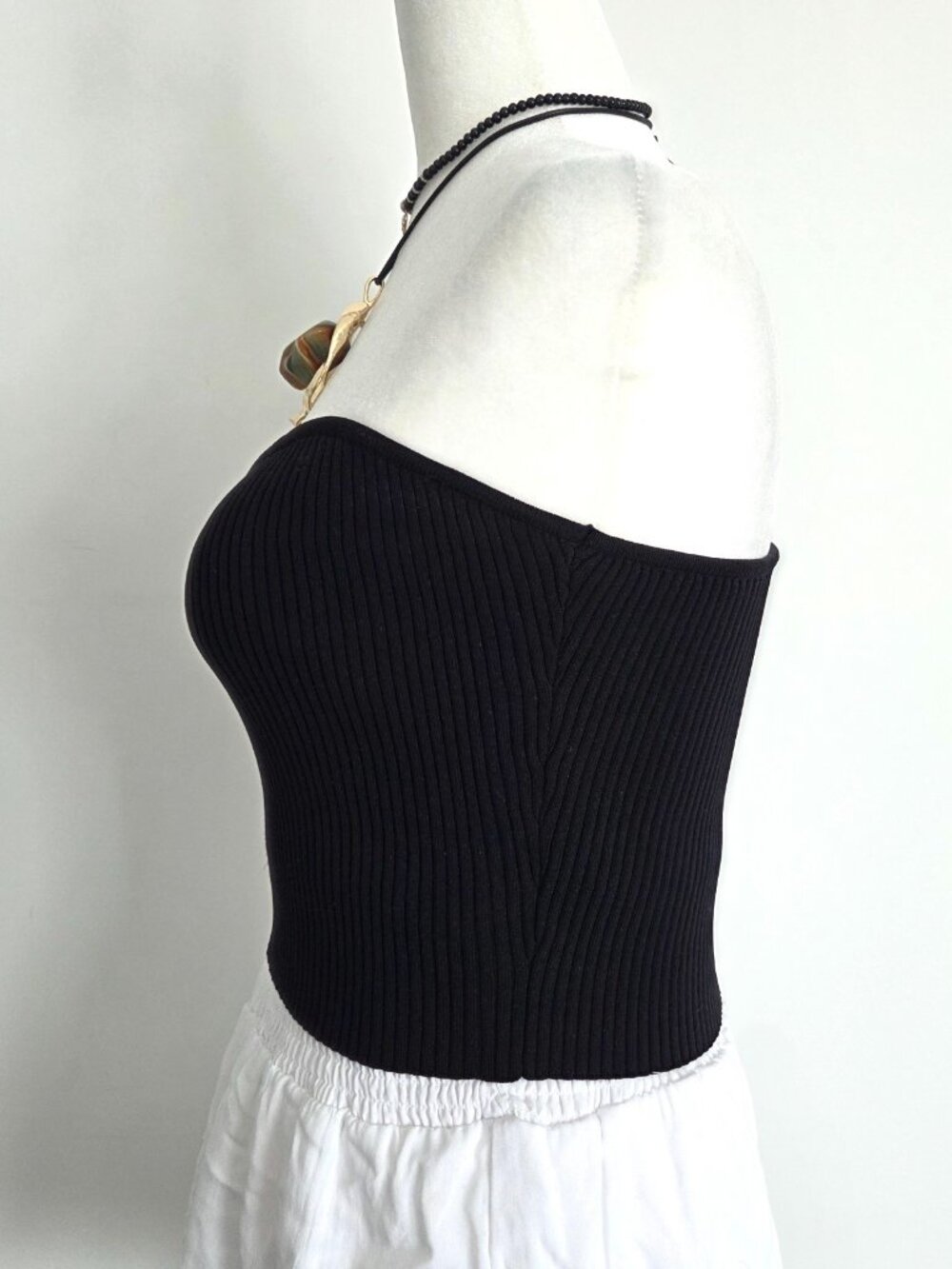Forever 21 Ribbed Sweetheart Tube Top Large Black Minimalist Going Out Rave NWT - Picture 3 of 11